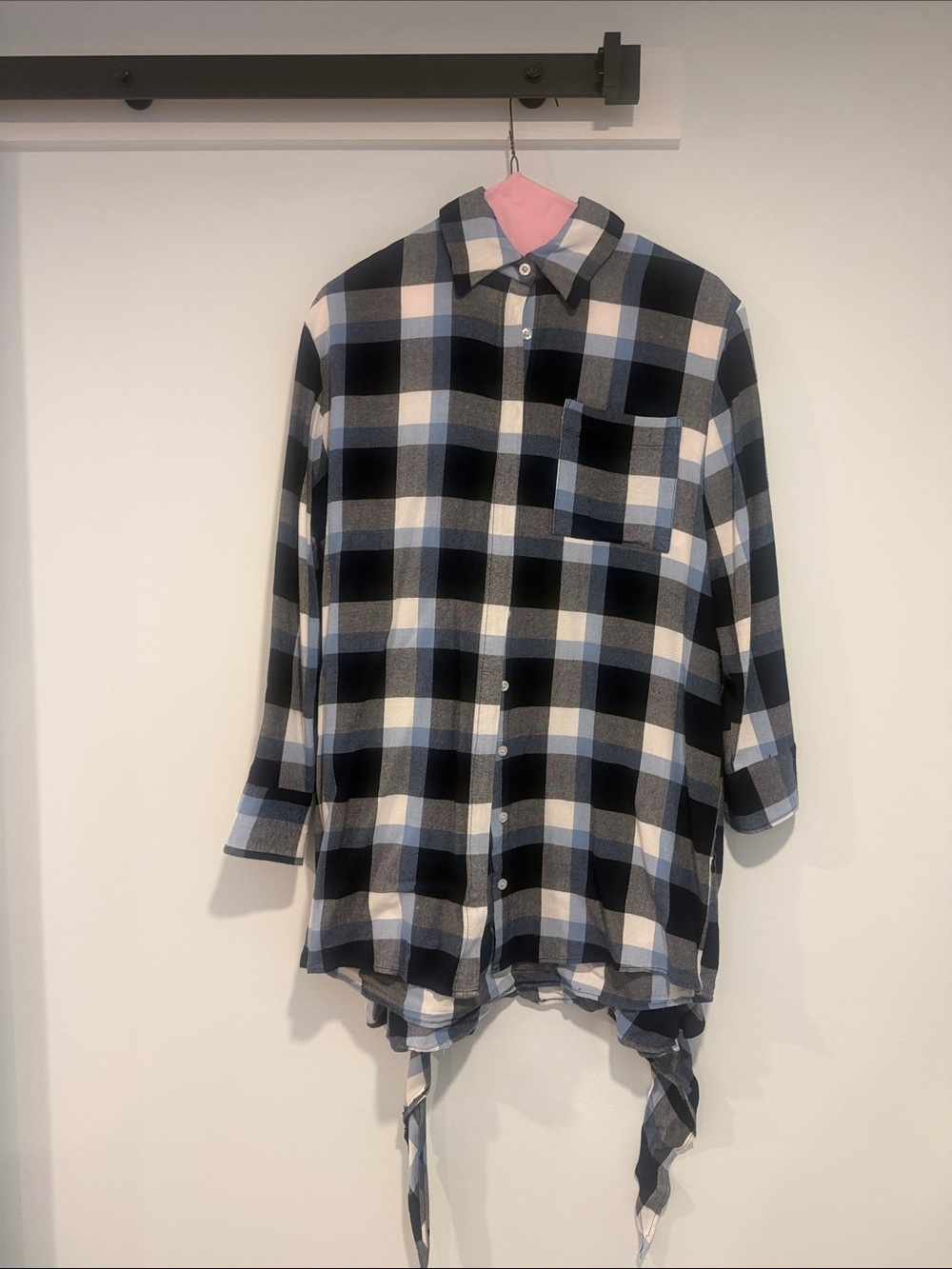 Aqua Black, Navy & Cream Plaid Button-Down Shirt